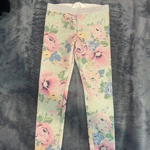 H&M floral, sparkle pants